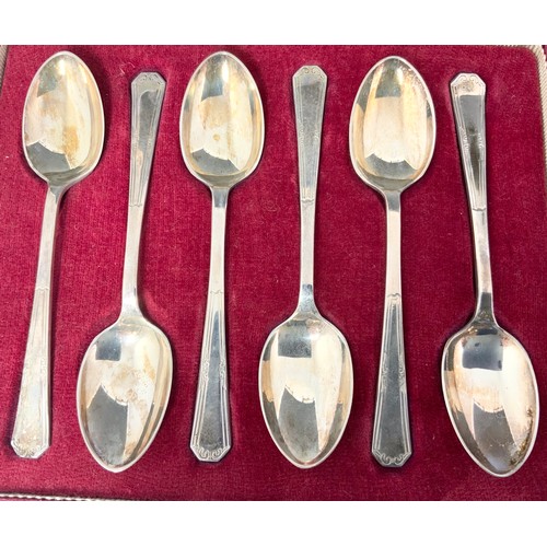 201 - 3 SETS OF CASED HALLMARKED SILVER  TEA SPOONS