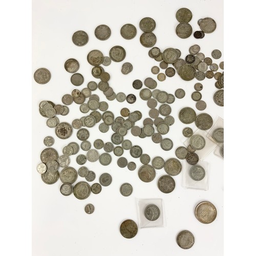 398 - UK SILVER COINAGE INC HALF CROWNS, FLORINS, SHILLINGS, SIXPENCES ETC APRROX 1.3kg