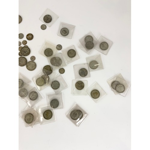 398 - UK SILVER COINAGE INC HALF CROWNS, FLORINS, SHILLINGS, SIXPENCES ETC APRROX 1.3kg