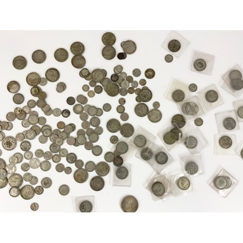 398 - UK SILVER COINAGE INC HALF CROWNS, FLORINS, SHILLINGS, SIXPENCES ETC APRROX 1.3kg