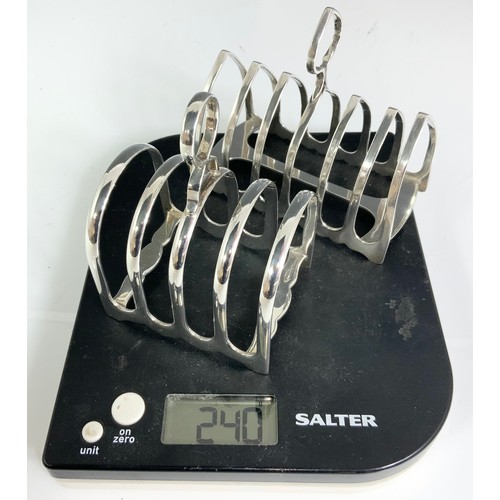 236 - 2 HALLMARKED SILVER TOAST RACKS 241g