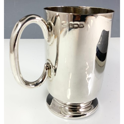 324 - HALLMARKED SILVER TANKARD 149g  11cm TALL