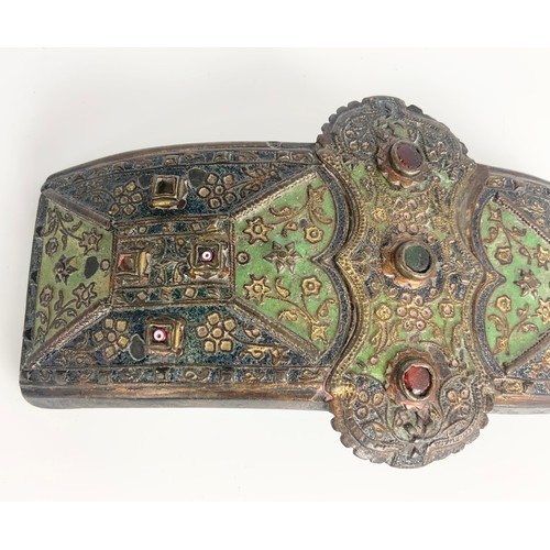 139 - UNUSUAL CLASP / BUCKLE POSSIBLY ORIENTAL WITH CLOISONNÉ DECORATION  WIDTH 17cm