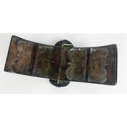 139 - UNUSUAL CLASP / BUCKLE POSSIBLY ORIENTAL WITH CLOISONNÉ DECORATION  WIDTH 17cm