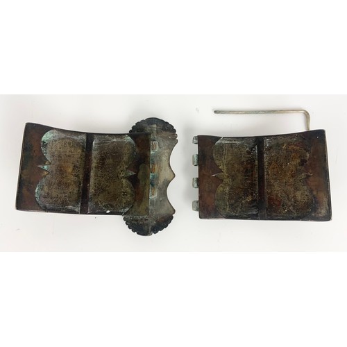 139 - UNUSUAL CLASP / BUCKLE POSSIBLY ORIENTAL WITH CLOISONNÉ DECORATION  WIDTH 17cm