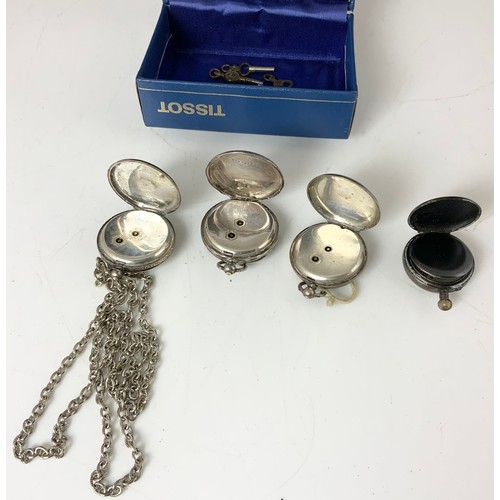 422 - FOUR POCKET WATCHES INC 3 SILVER EXAMPLES