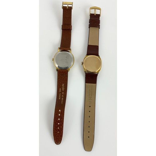 477 - GENTS VINTAGE  9ct GOLD CASED WATCH MARKED HENDERSONS TOGETHER WITH A VINTAGE ACCURIST GENTS WRISTWA... 