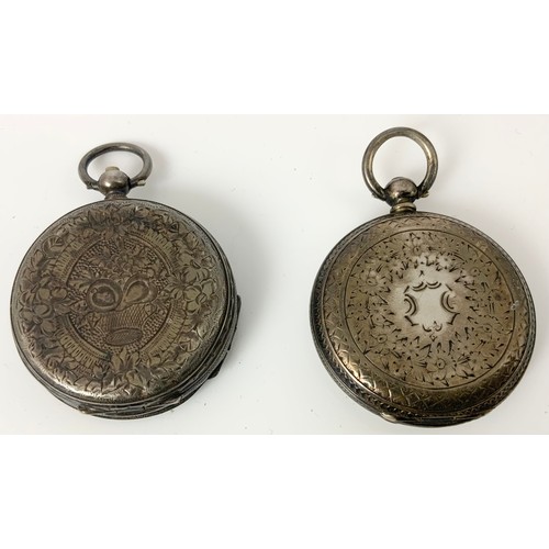 424 - TWO SILVER POCKET WATCHES