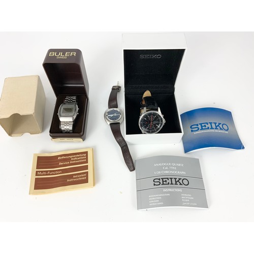 450 - MISC. GENTS WATCHES INC. GENTS SEIKO ANALOGUE QUARTZ CAL. 7T92 CHRONOGRAPH WITH BOX AND PAPERWORK, G... 