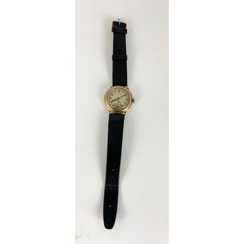 478 - GENTS GOLD CASED VINTAGE WRISTWATCH