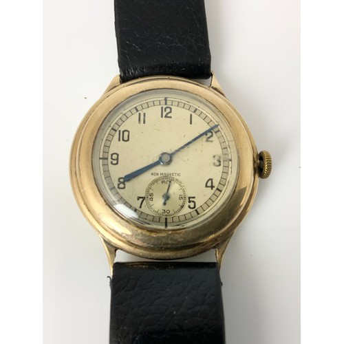 478 - GENTS GOLD CASED VINTAGE WRISTWATCH