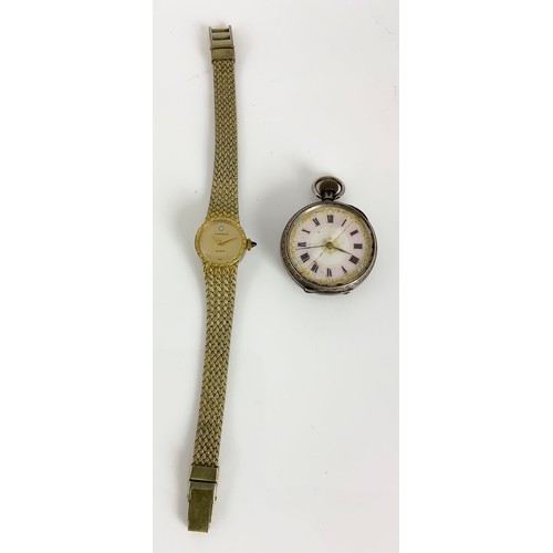 437 - LADIES J W BENSON WRISTWATCH TOGETHER WITH A SILVER POCKET WATCH