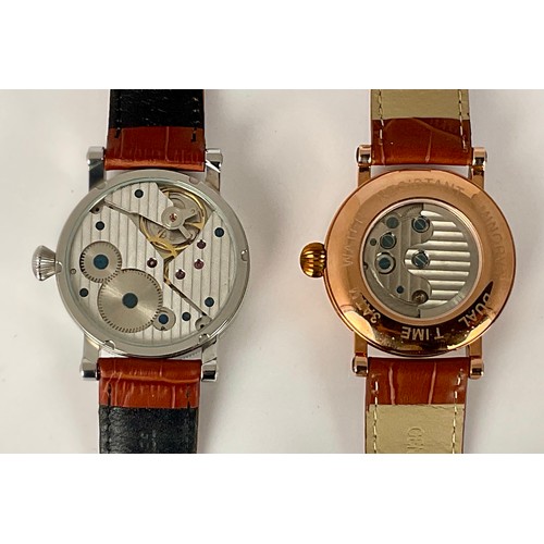 458 - GENTS PARNIS GMT WRIST WATCH AND A SIMILAR MINORVA WATCH