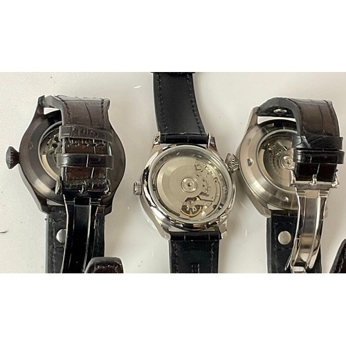 470 - 3 PARNIS ‘POWER RESERVE’ WRIST WATCHES