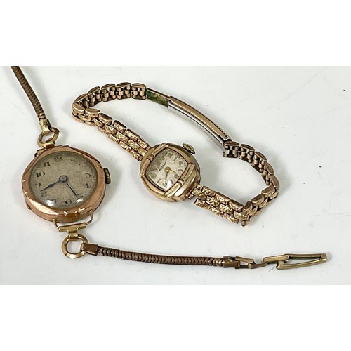 442 - LADIES 9CT GOLD CASED ROTARY WRISTWATCH AND ONE OTHER GOLD CASED