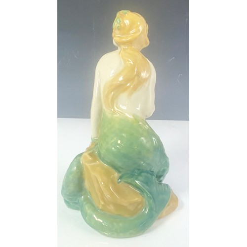 53 - RARE ROYAL DOULTON MERMAID FIGURE HN97 DESIGNED BY HARRY TITTENSOR, CIRCA 1917-36, WITH LETTER OF AU... 