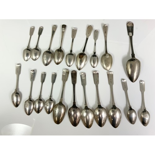 265 - HALLMARKED SILVER SPOONS VARIOUS MAKERS & DATES  602g