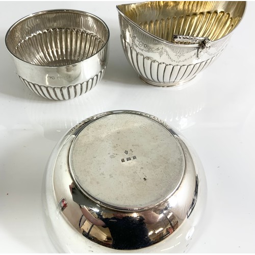 336 - 3 HALLMARKED SILVER  SUGAR BOWLS 237g