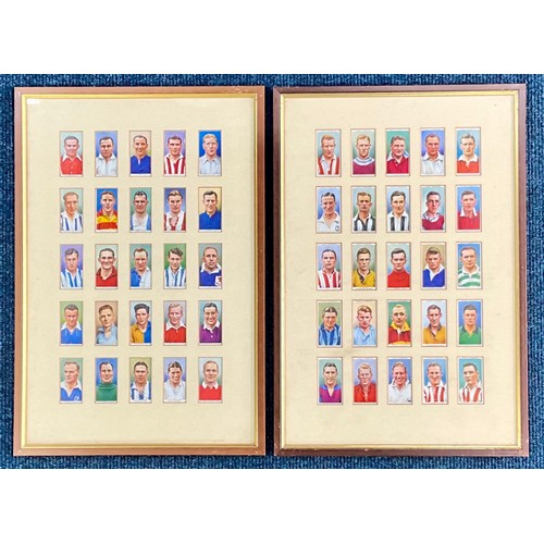 462 - 2 SETS OF 25  ASSOCIATION FOOTBALLER 1935 'WILLS ' CIGARETTE CARDS IN FRAMES