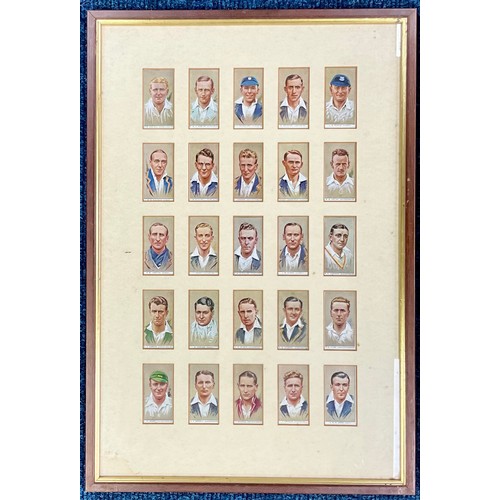 467 - 2 SETS OF TEST CRICKETER 1934 'PLAYERS' CIGARETTE CARDS IN FRAMES