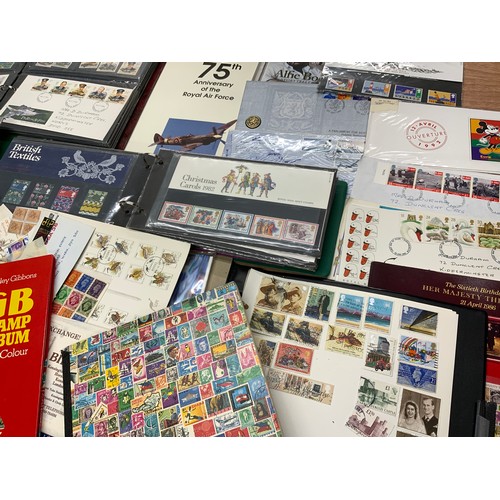 487 - STAMP INTEREST, A SORTERS LOT, STOCK BOOKS WITH GB, FDC’S PLUS SOME PRESENTATION PACKS WITH FACE. VA... 