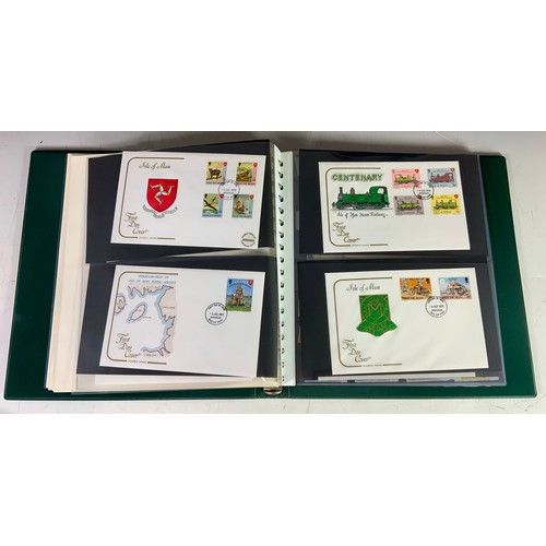 486 - STAMP INTEREST, A COLLECTION OF ISLE OF MAN STAMPS IN A LINDNER ALBUM, SPARCE COLLECTION PLUS FDC’S ... 