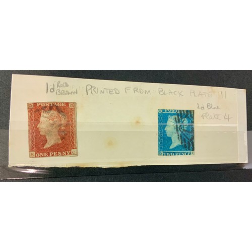 518 - SMALL ACE STAMP STOCK BOOK, WITH SELECTION OF PENNY REDS, LATER PURPLES SOME WITH OVERPRINTS GOVT PA... 