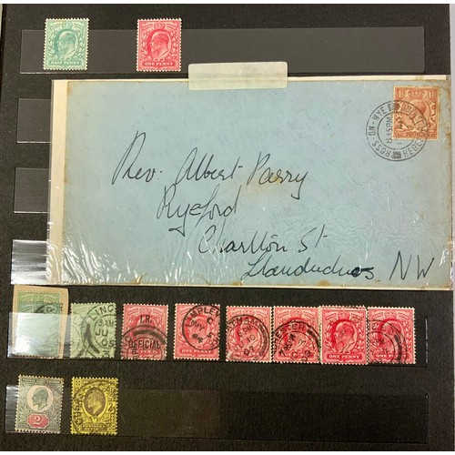 518 - SMALL ACE STAMP STOCK BOOK, WITH SELECTION OF PENNY REDS, LATER PURPLES SOME WITH OVERPRINTS GOVT PA... 