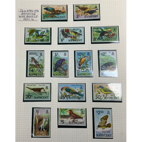 499 - STAMP INTEREST, AN ALBUM OF WEST INDIES RELATED STAMPS, INC ST LUCIA, SOME EARLY PRE WAR, DEFINATIVE... 