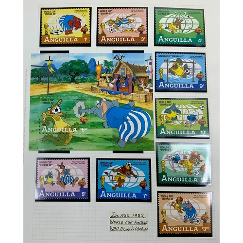 495 - STAMP INTEREST, A BLUE ALBUM OF ANGUILLA, ANTIGUE & BARBUDA, A WELL PRESEBTED SELECTION OF STAMPS.