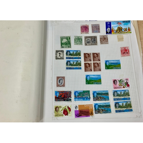 492 - STAMP INTEREST, 3 FOLDERS OF STAMPS RELATING TO SEYCHELLES, CAYMAN & GRENADA