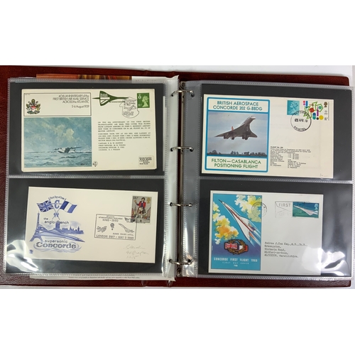 536 - ROYAL MAIL PRESENTATION PACKS ALBUM CONTAINING MOSTLY FLIGHT COVERS, MAJORITY ARE CONCORDE RELATED