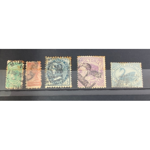 538 - STAMP INTEREST, AN STOCK BOOK WITH EARLY AUSTRALIAN STMPS, KANGAROOS, KOALA, & LATER QEII AUSTRALIAN... 