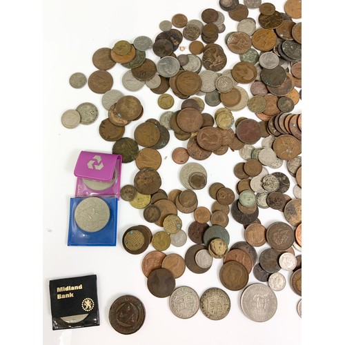 385 - QTY. COINS TO INCLUDE UK PRE DECIMAL ‘SILVER’, COMMEMORATIVES AND SOME FOREIGN