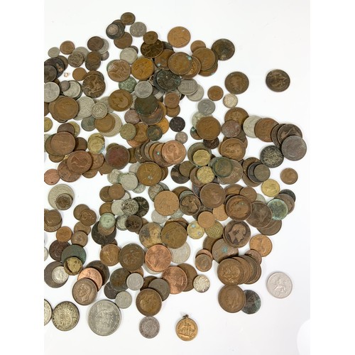 385 - QTY. COINS TO INCLUDE UK PRE DECIMAL ‘SILVER’, COMMEMORATIVES AND SOME FOREIGN