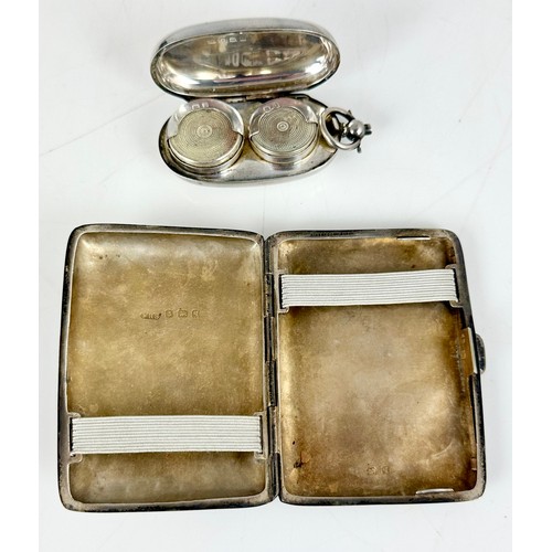 188 - A GOOD QUALITY SILVER DOUBLE SOVEREIGN CASE, JOSEPH GLOSTER, BIRMINGHAM, WITH ENGINE TURNED DECORATI... 