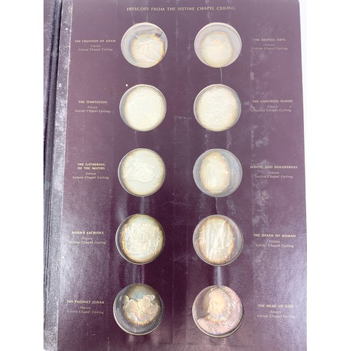 379 - JOHN PINCHES LTD; 'THE GENIUS OF MICHELANGELO', A PART SET OF 25 SILVER PROOF 'MEDALLIC COINS’ IN TH... 