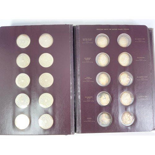 379 - JOHN PINCHES LTD; 'THE GENIUS OF MICHELANGELO', A PART SET OF 25 SILVER PROOF 'MEDALLIC COINS’ IN TH... 