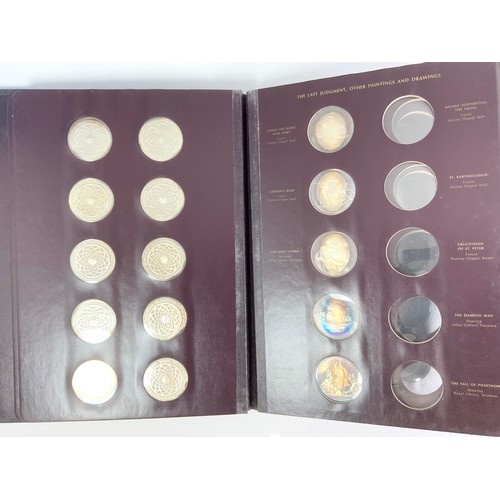 379 - JOHN PINCHES LTD; 'THE GENIUS OF MICHELANGELO', A PART SET OF 25 SILVER PROOF 'MEDALLIC COINS’ IN TH... 