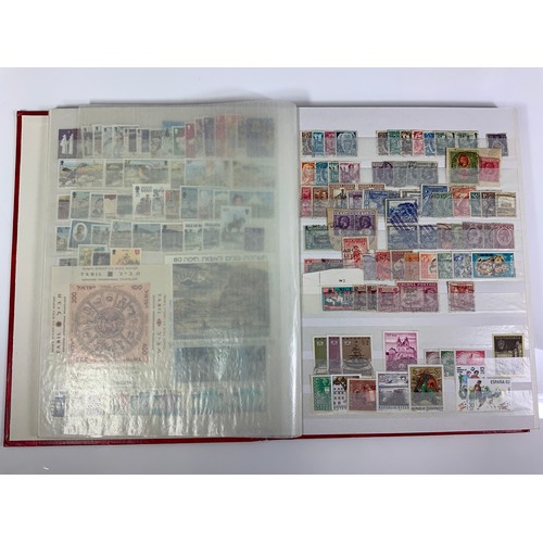 511 - STAMP INTEREST, RED STOCKBOOKS CONTAINING A MINT AND USED RANGE OF COMMONWEALTH, STAMPS INCLUDING SE... 