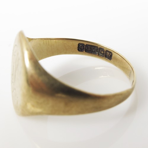 645 - 9CT GOLD SIGNET RING 3.8g