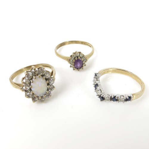 633 - 3, 9CT GOLD DRESS RINGS