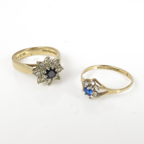 637 - 2, 9CT GOLD DRESS RINGS