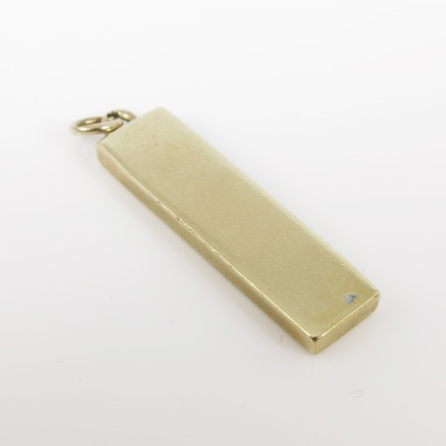 583 - 9CT GOLD INGOT PENDANT, APPROX. 7.4g