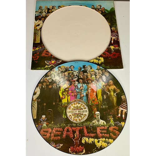 263 - THE BEATLES - SGT PEPPERS LONELY HEARTS CLUB BAND PICTURE DISC LP T/W THE CONCERT FOR BANGLADESH VIN... 