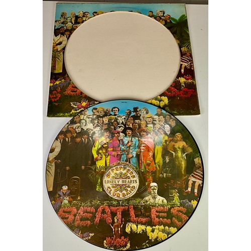 263 - THE BEATLES - SGT PEPPERS LONELY HEARTS CLUB BAND PICTURE DISC LP T/W THE CONCERT FOR BANGLADESH VIN... 