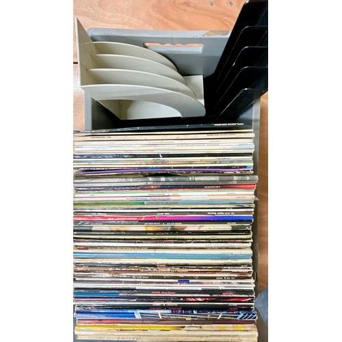 284 - GOOD SELECTION OF ROCK AND POP LP’S T/W 2 VINTAGE RETRO PLASTIC RECORD RACKS. ARTISTS INC. FRANK ZAP... 