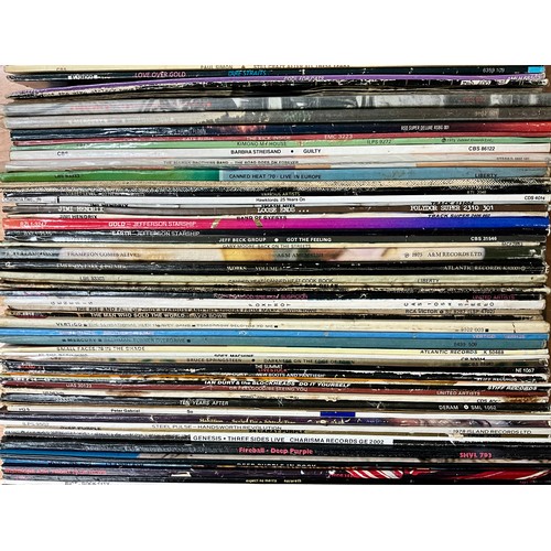 284 - GOOD SELECTION OF ROCK AND POP LP’S T/W 2 VINTAGE RETRO PLASTIC RECORD RACKS. ARTISTS INC. FRANK ZAP... 