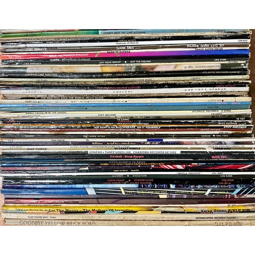 284 - GOOD SELECTION OF ROCK AND POP LP’S T/W 2 VINTAGE RETRO PLASTIC RECORD RACKS. ARTISTS INC. FRANK ZAP... 