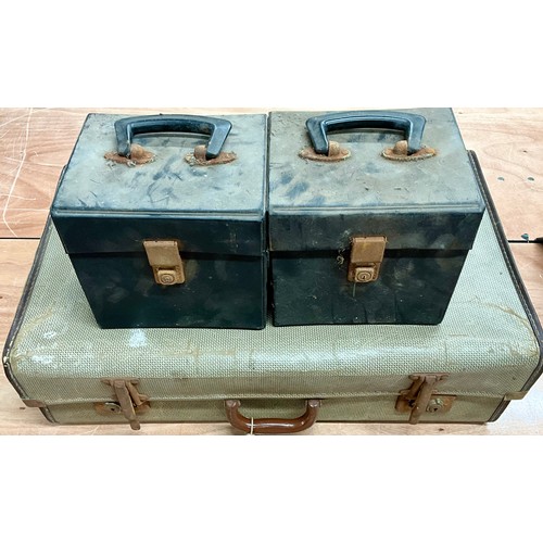 303 - SUITCASE FULL OF 7” SINGLE RECORDS AND TWO RECORD CASES FULL OF 7” SINGLES AF AND SOME 78’S, LUCKY D... 